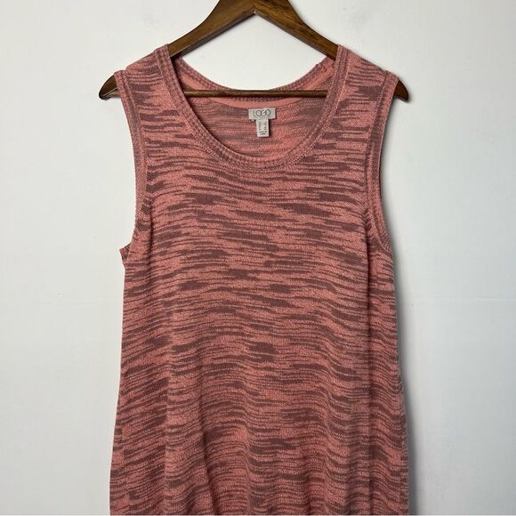 LOGO by Lori Goldstein Space Dye Sweater Tank w/ Lace Hem Women's Size Large - Picture 6 of 8